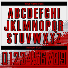 Load image into Gallery viewer, Custom White Red Gray-Black Gradient Geometric Shape Sublimation Soccer Uniform Jersey