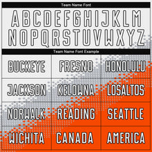 Load image into Gallery viewer, Custom White Gray Orange-Black Gradient Geometric Shape Sublimation Soccer Uniform Jersey