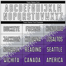 Load image into Gallery viewer, Custom White Gray Purple-Black Gradient Geometric Shape Sublimation Soccer Uniform Jersey