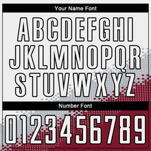 Load image into Gallery viewer, Custom White Gray Crimson-Black Gradient Geometric Shape Sublimation Soccer Uniform Jersey