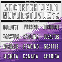 Load image into Gallery viewer, Custom White Medium Purple Purple-Black Gradient Geometric Shape Sublimation Soccer Uniform Jersey