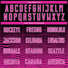 Load image into Gallery viewer, Custom Black Deep Pink-White Gradient Line Sublimation Soccer Uniform Jersey