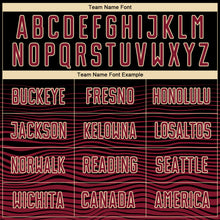 Load image into Gallery viewer, Custom Black Crimson-Cream Gradient Line Sublimation Soccer Uniform Jersey