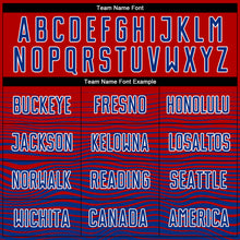 Load image into Gallery viewer, Custom Red Royal-White Gradient Line Sublimation Soccer Uniform Jersey