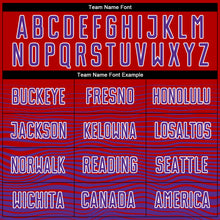 Load image into Gallery viewer, Custom Red Purple-White Gradient Line Sublimation Soccer Uniform Jersey