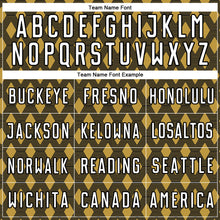 Load image into Gallery viewer, Custom Black White-Old Gold Geometric Shape Sublimation Soccer Uniform Jersey