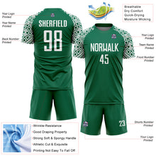 Load image into Gallery viewer, Custom Kelly Green White Geometric Shape Sublimation Soccer Uniform Jersey