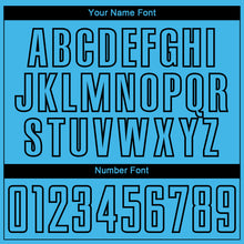 Load image into Gallery viewer, Custom Sky Blue Black Geometric Shape Sublimation Soccer Uniform Jersey