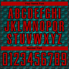 Load image into Gallery viewer, Custom Midnight Green Red-Black Geometric Shape Sublimation Soccer Uniform Jersey