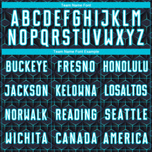 Load image into Gallery viewer, Custom Black White-Lakes Blue Geometric Shape Sublimation Soccer Uniform Jersey