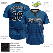 Load image into Gallery viewer, Custom Blue Black-White 3D Pattern Two-Button Unisex Softball Jersey