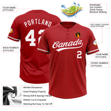 Load image into Gallery viewer, Custom Red White Two-Button Unisex Softball Jersey