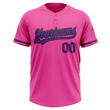 Load image into Gallery viewer, Custom Pink Purple-Black Two-Button Unisex Softball Jersey