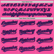 Load image into Gallery viewer, Custom Pink Purple-Black Two-Button Unisex Softball Jersey