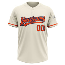 Load image into Gallery viewer, Custom Cream Orange-Navy Two-Button Unisex Softball Jersey