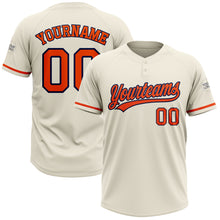 Load image into Gallery viewer, Custom Cream Orange-Navy Two-Button Unisex Softball Jersey