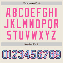 Load image into Gallery viewer, Custom Cream Light Blue Black-Pink Two-Button Unisex Softball Jersey