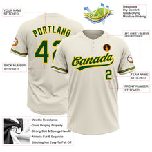 Load image into Gallery viewer, Custom Cream Green-Yellow Two-Button Unisex Softball Jersey