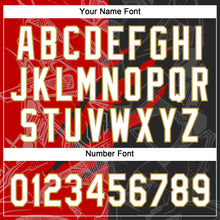 Load image into Gallery viewer, Custom Graffiti Pattern Black Red-Old Gold 3D Two-Button Unisex Softball Jersey