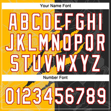 Load image into Gallery viewer, Custom Graffiti Pattern Black Gold-Red 3D Two-Button Unisex Softball Jersey