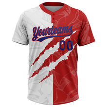 Load image into Gallery viewer, Custom Graffiti Pattern Royal-Red 3D Two-Button Unisex Softball Jersey