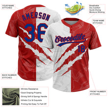 Load image into Gallery viewer, Custom Graffiti Pattern Royal-Red 3D Two-Button Unisex Softball Jersey
