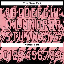 Load image into Gallery viewer, Custom Black Medium Pink 3D Pattern Abstract Sharp Shape Two-Button Unisex Softball Jersey