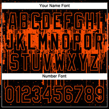 Load image into Gallery viewer, Custom Black Orange 3D Pattern Dripping Splatter Art Two-Button Unisex Softball Jersey