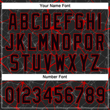 Load image into Gallery viewer, Custom Black Red 3D Pattern Abstract Network Two-Button Unisex Softball Jersey