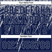 Load image into Gallery viewer, Custom Navy Gray 3D Pattern Abstract Sharp Shape Two-Button Unisex Softball Jersey