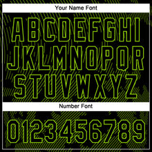 Load image into Gallery viewer, Custom Black Neon Green 3D Pattern Curve Lines Two-Button Unisex Softball Jersey