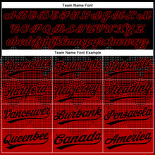 Load image into Gallery viewer, Custom Black Red 3D Pattern Gradient Square Shapes Two-Button Unisex Softball Jersey