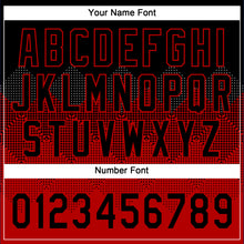 Load image into Gallery viewer, Custom Black Red 3D Pattern Gradient Square Shapes Two-Button Unisex Softball Jersey