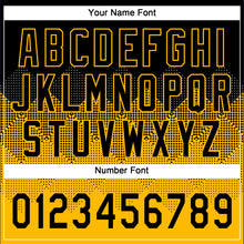 Load image into Gallery viewer, Custom Black Gold 3D Pattern Gradient Square Shapes Two-Button Unisex Softball Jersey