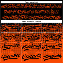 Load image into Gallery viewer, Custom Black Orange 3D Pattern Gradient Square Shapes Two-Button Unisex Softball Jersey
