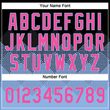 Load image into Gallery viewer, Custom Black Pink-Light Blue 3D Pattern Gradient Square Shapes Two-Button Unisex Softball Jersey