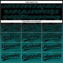 Load image into Gallery viewer, Custom Black Teal 3D Pattern Gradient Square Shapes Two-Button Unisex Softball Jersey