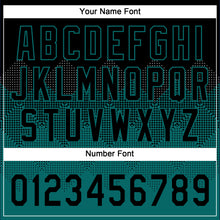 Load image into Gallery viewer, Custom Black Teal 3D Pattern Gradient Square Shapes Two-Button Unisex Softball Jersey