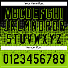 Load image into Gallery viewer, Custom Black Neon Green 3D Pattern Gradient Square Shapes Two-Button Unisex Softball Jersey