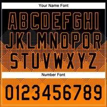 Load image into Gallery viewer, Custom Black Bay Orange 3D Pattern Gradient Square Shapes Two-Button Unisex Softball Jersey
