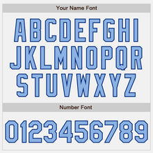 Load image into Gallery viewer, Custom White Royal Pinstripe Light Blue Two-Button Unisex Softball Jersey