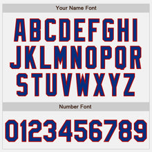 Load image into Gallery viewer, Custom White Royal Pinstripe Red Two-Button Unisex Softball Jersey