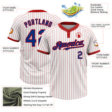 Load image into Gallery viewer, Custom White Red Pinstripe Royal Two-Button Unisex Softball Jersey