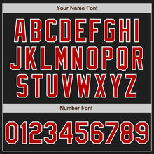 Load image into Gallery viewer, Custom Black Red Pinstripe White Two-Button Unisex Softball Jersey