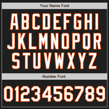 Load image into Gallery viewer, Custom Black Orange Pinstripe White Two-Button Unisex Softball Jersey