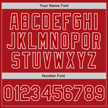 Load image into Gallery viewer, Custom Red White Pinstripe White Two-Button Unisex Softball Jersey