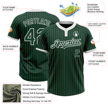 Load image into Gallery viewer, Custom Green White Pinstripe White Two-Button Unisex Softball Jersey