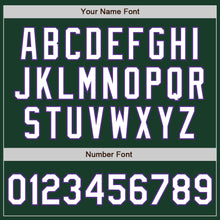 Load image into Gallery viewer, Custom Green Purple Pinstripe White Two-Button Unisex Softball Jersey