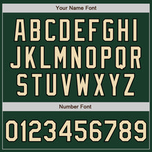 Load image into Gallery viewer, Custom Green Black Pinstripe Cream Two-Button Unisex Softball Jersey