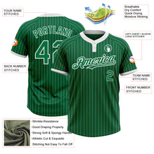 Load image into Gallery viewer, Custom Kelly Green White Pinstripe White Two-Button Unisex Softball Jersey